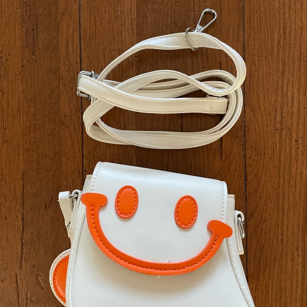 Hoodies for Hero’s White and Orange Smiley Face Mini Crossbody Bag - Picture 2 of 14